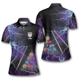 Billiard Thunder Lightning Custom Billiard Shirts for Women, Billiard Gift for Her