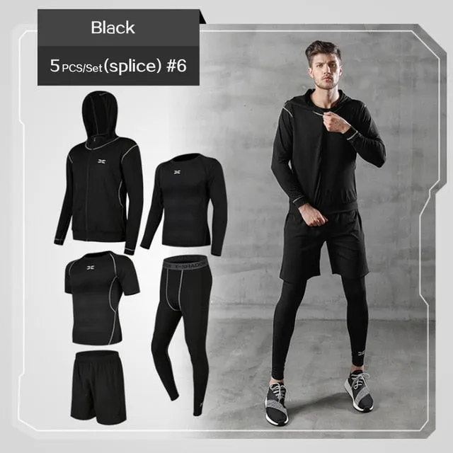 5 Pcs/Set Men's Tracksuit Gym Fitness Compression