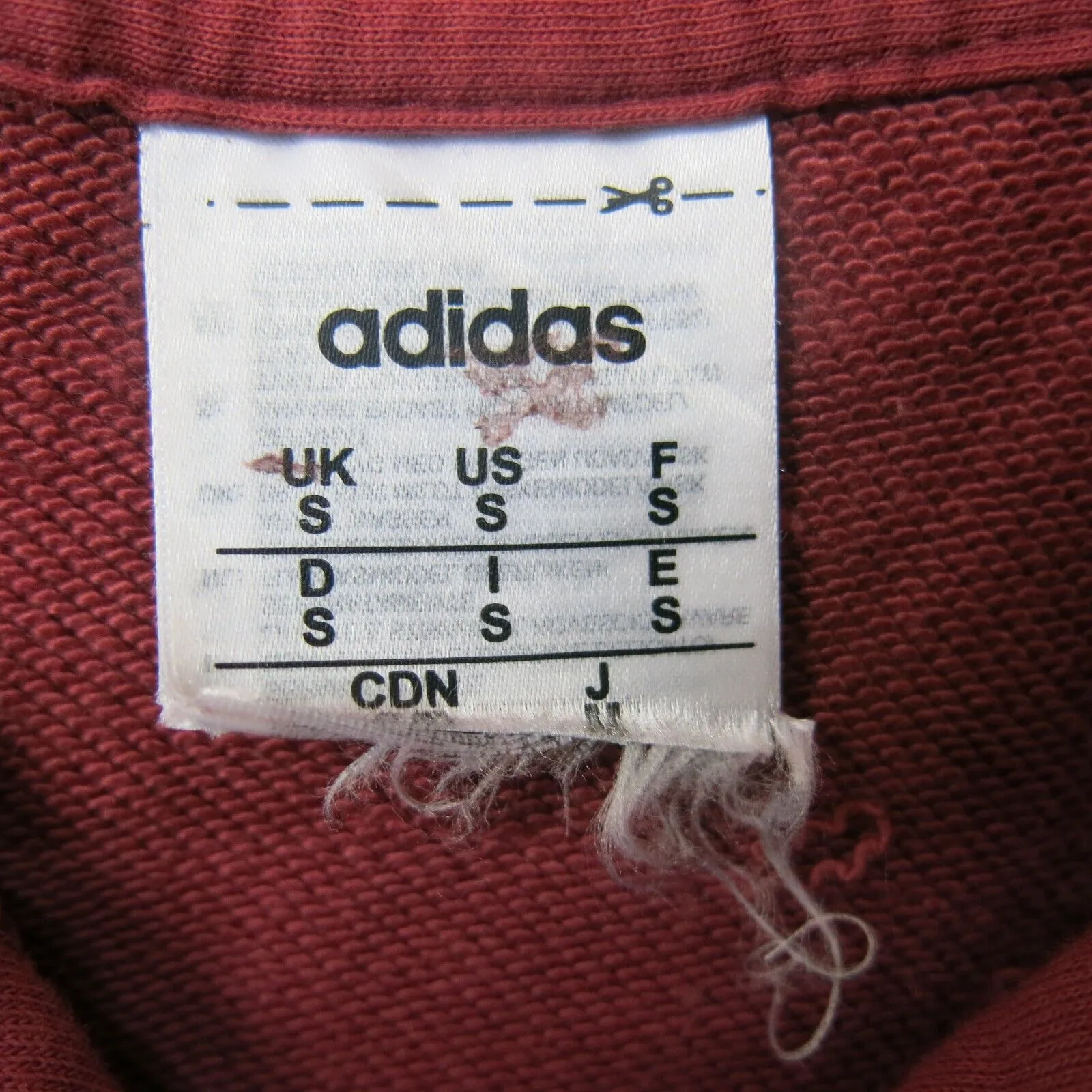 Adidas Men Hooded Sweatshirt Long Sleeve Drawstring Kangaroo Pocket Maroon SZ S