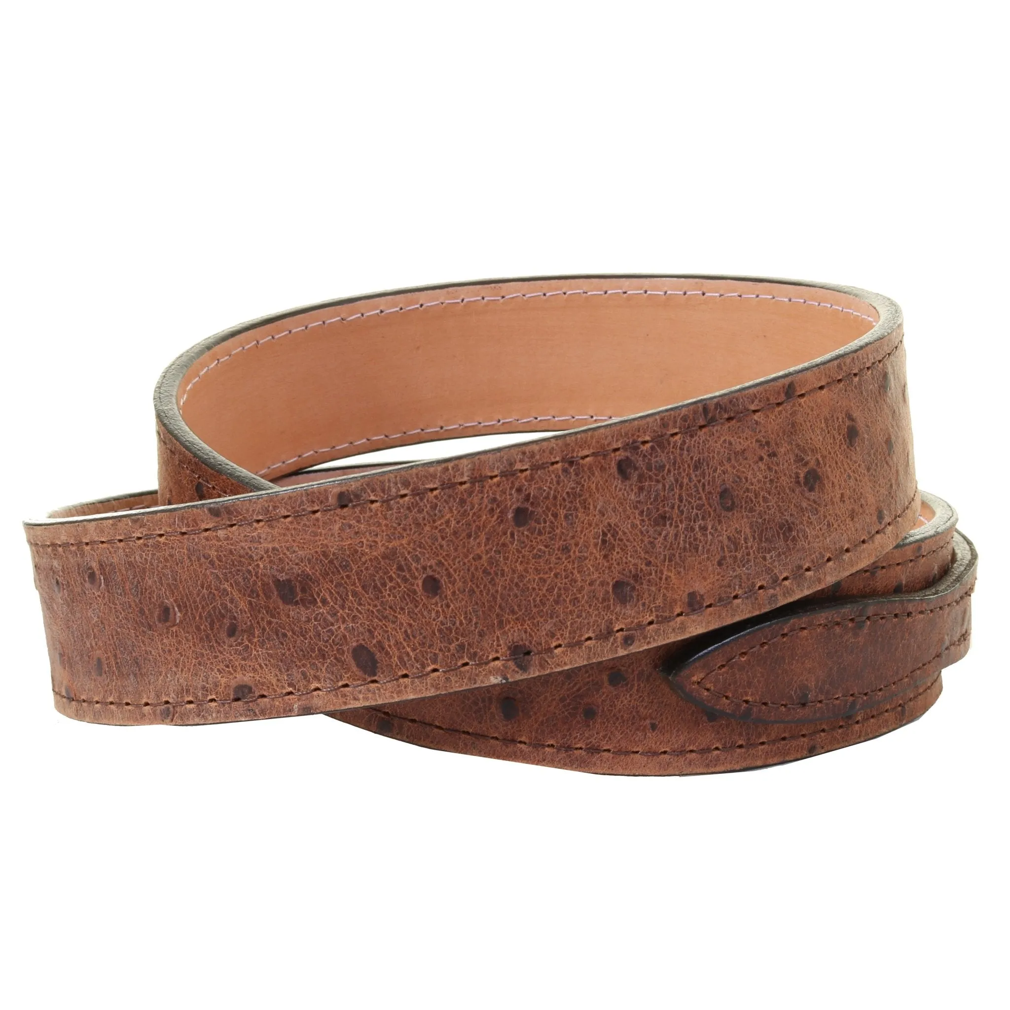 B1213A - Cognac Ostrich Ranger Belt