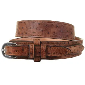 B1213A - Cognac Ostrich Ranger Belt