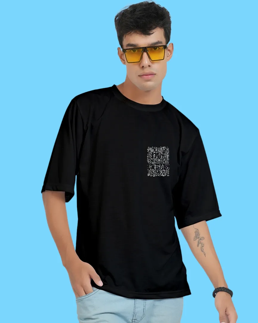 Black Oversized Men's T-shirt (Printed)