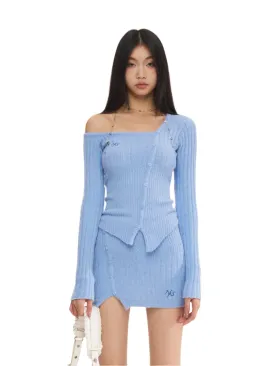 Blue Knit Top Glacier Set