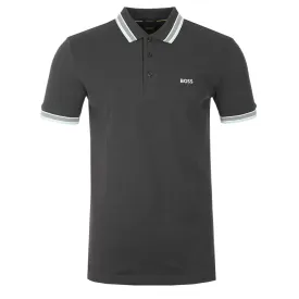 BOSS Paddy Polo Shirt in Charcoal & Mint