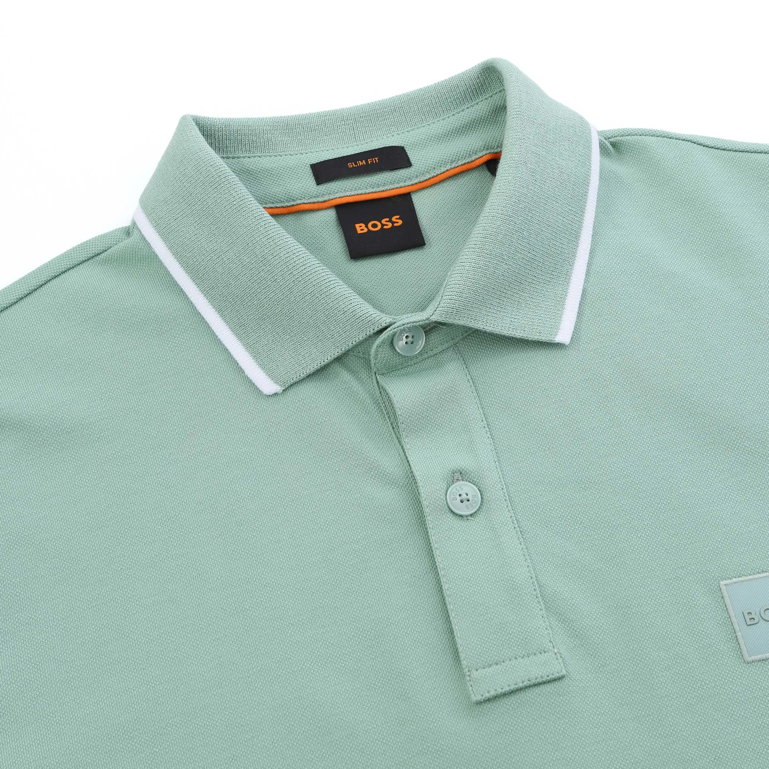 BOSS Passertip Polo Shirt in Pastel Green