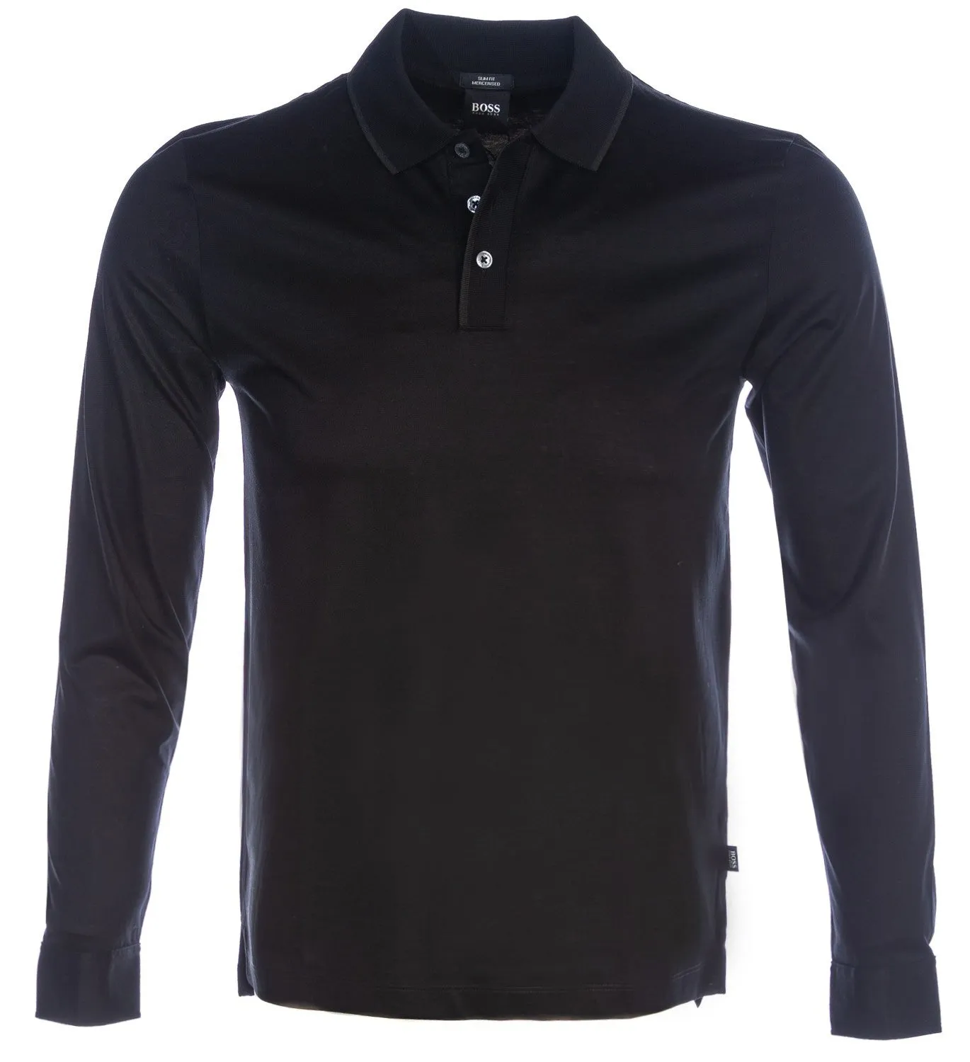 BOSS Paver 15 Long Sleeve Polo Shirt in Black