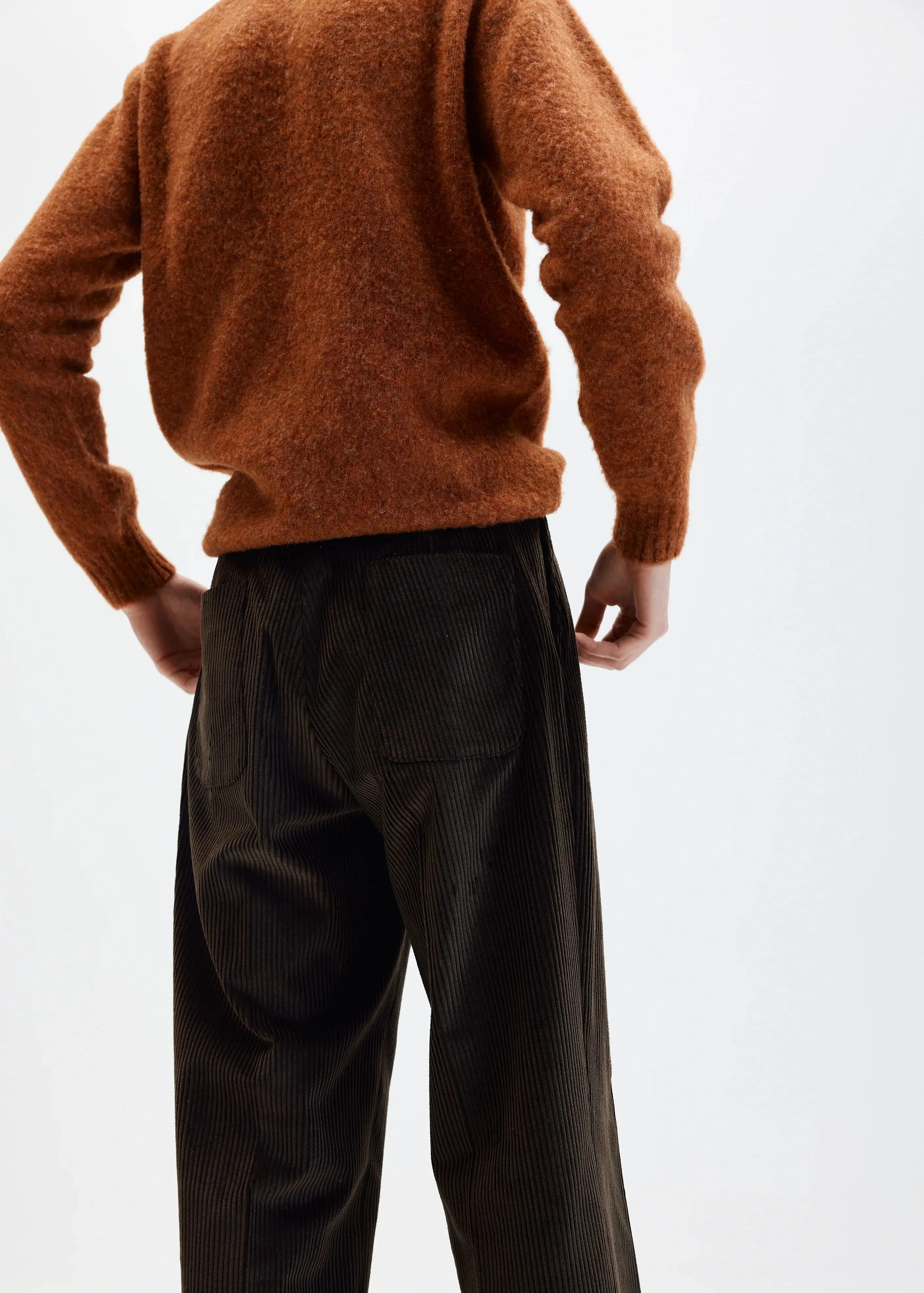 Brushed Shetland Wool Crewneck in Rust