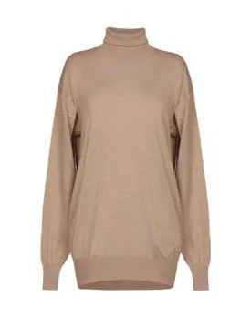 Celine Women Turtleneck Khaki L INT