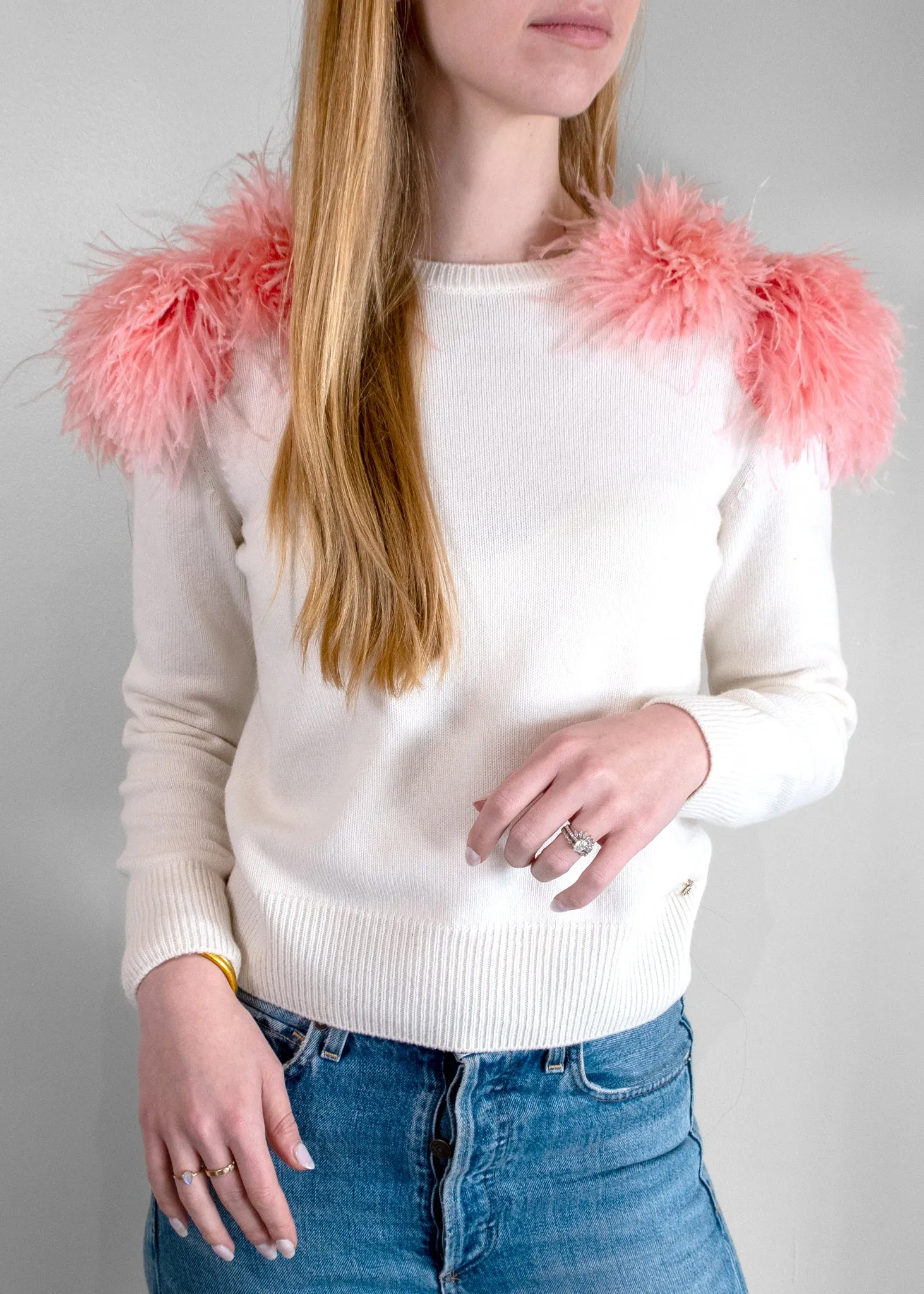 Chanel Cashmere Feathered Pullover