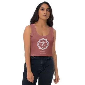 Crop Top - Throat Chakra graphic Roof Terracotta