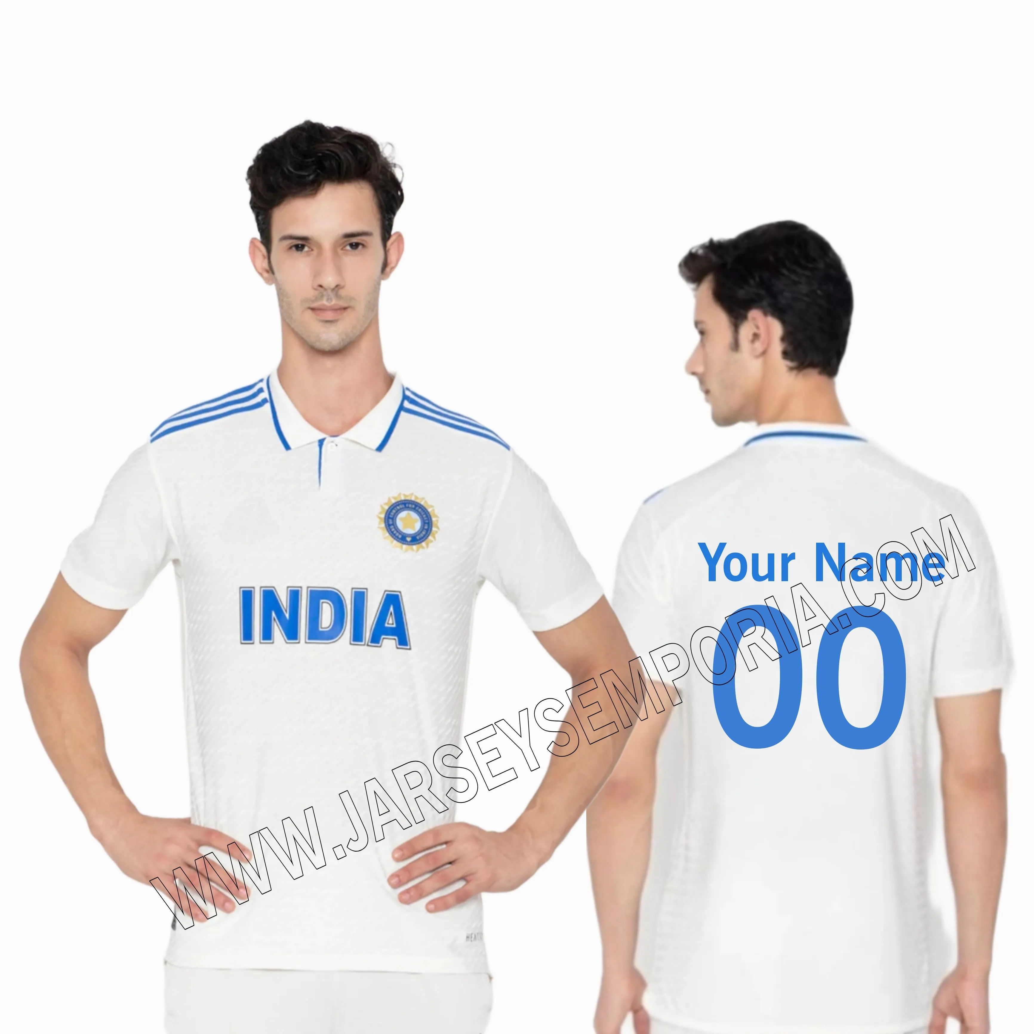 Customized Indian Cricket Team (white) New World Cup Jersey – Fan -Edition2023-24