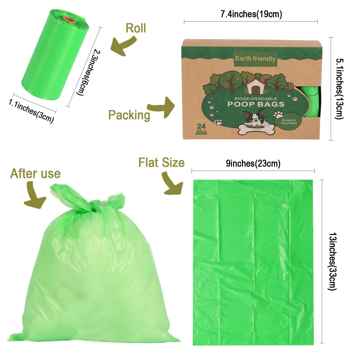 EPI Degradable Environmentally Friendly Pet Garbage Bag Stool Bag with Fragrance