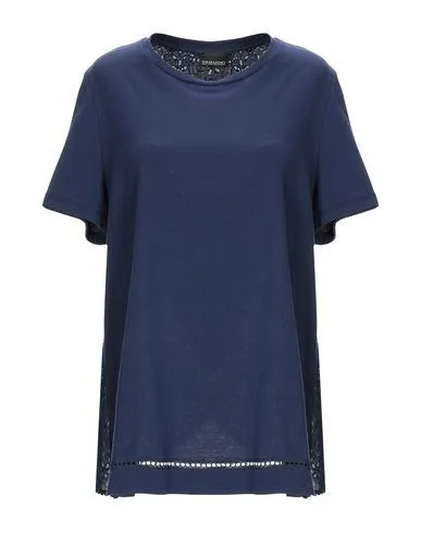 Ermanno Di Ermanno Scervino Women T-shirt Dark blue 12 UK