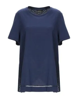 Ermanno Di Ermanno Scervino Women T-shirt Dark blue 12 UK