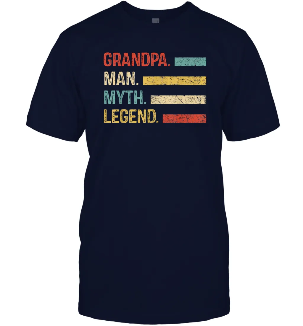 Grandpa The Man The Myth The Legend T Shirt Pop Pop Men Cotton T-Shirt