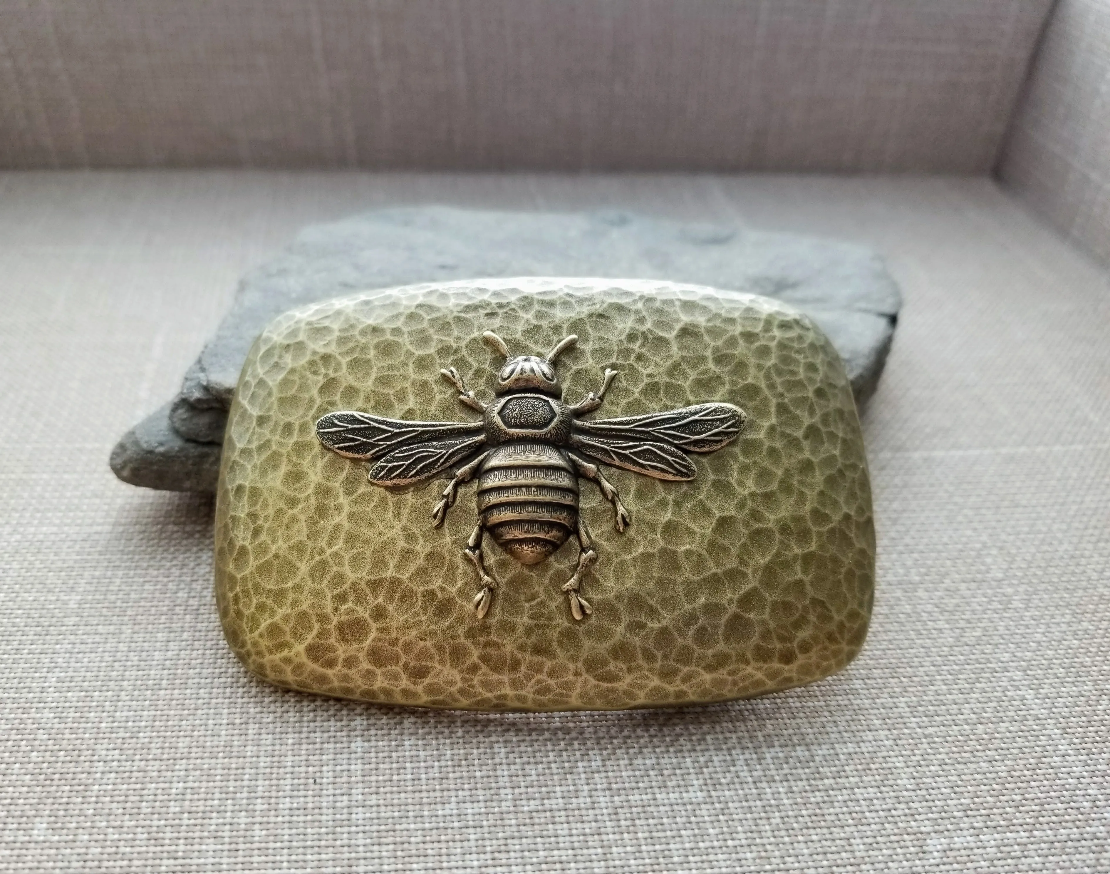 Handmade Oxidized Brass Steampunk Bee Belt Buckle