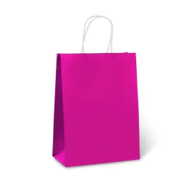 Hot Pink Paper Bag with Handles