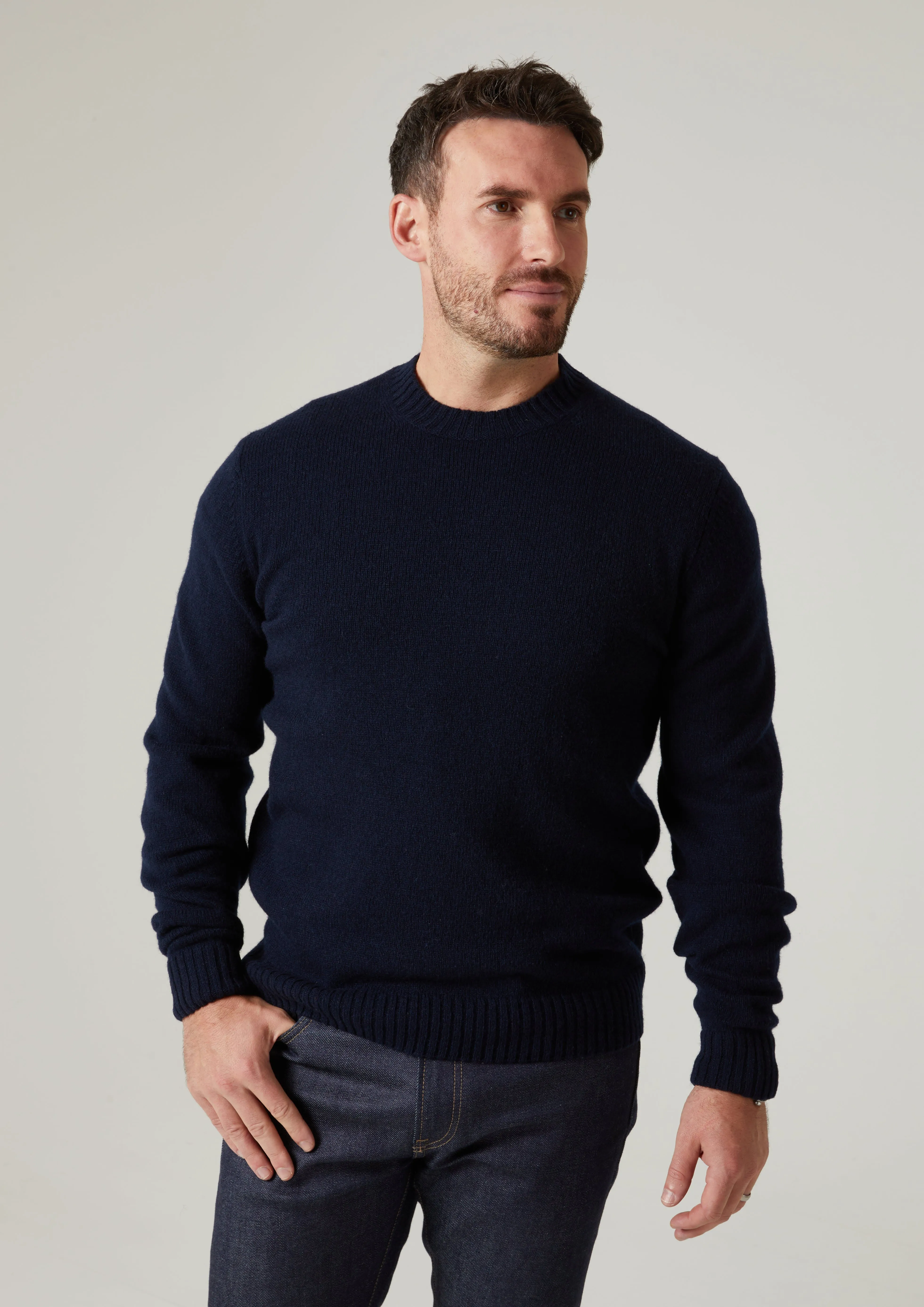 Kinnadie Supersoft Shetland Jumper In Concord - Regular Fit