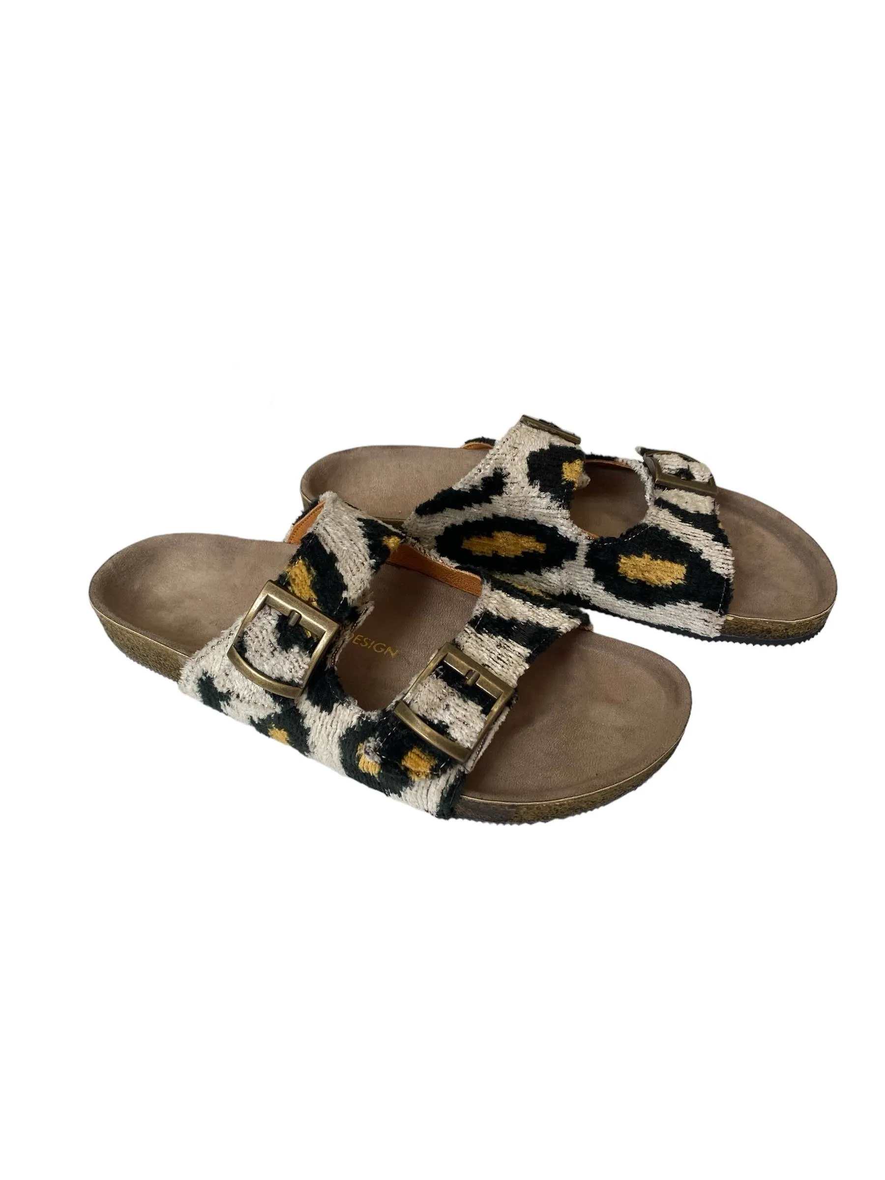 Leopard Silk Velvet Ikat Buckled Sandal