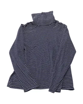 Maison Martin Margiela Striped Tutrle Neck Long sleeves Shirt in Blue and White Cotton