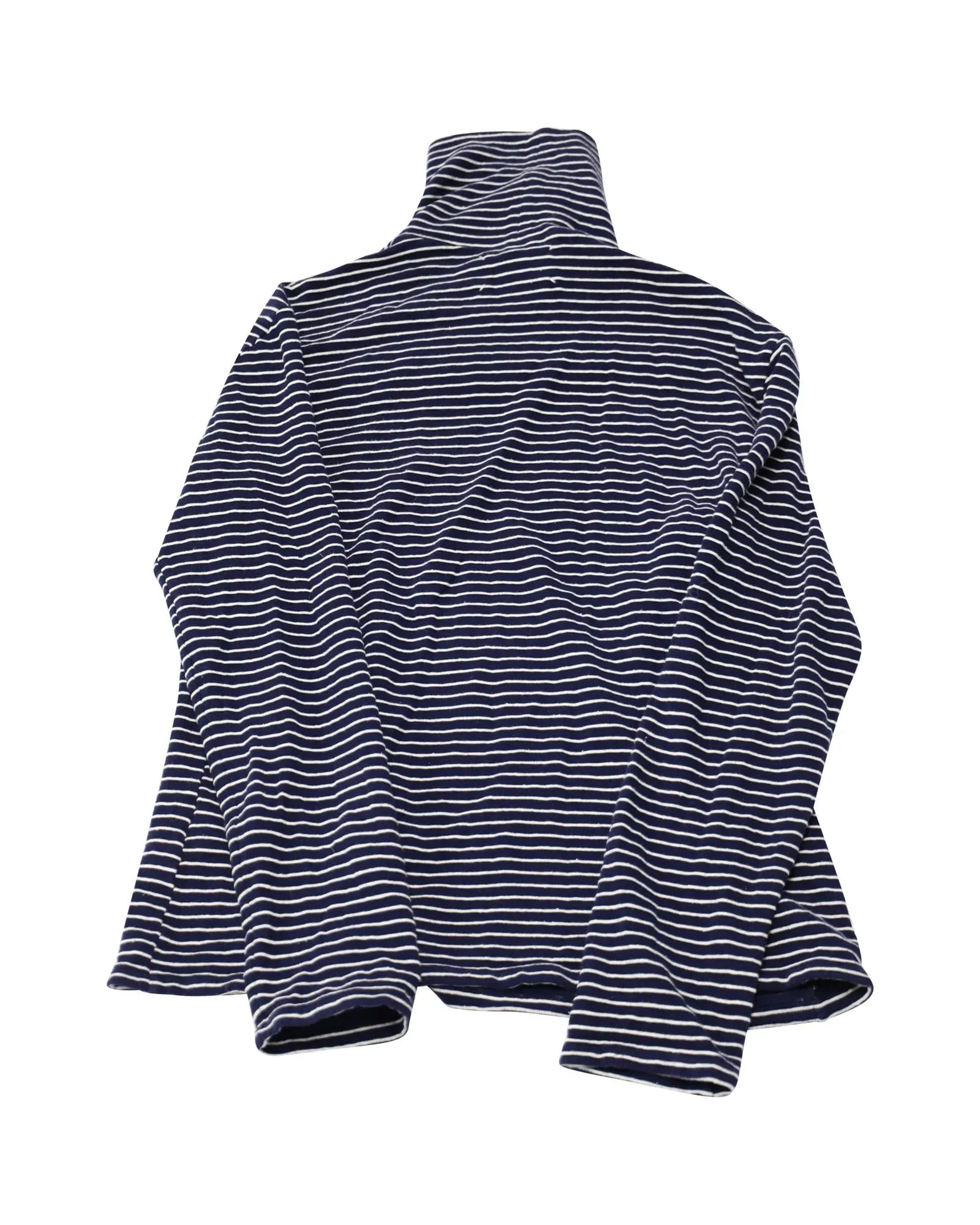 Maison Martin Margiela Striped Tutrle Neck Long sleeves Shirt in Blue and White Cotton