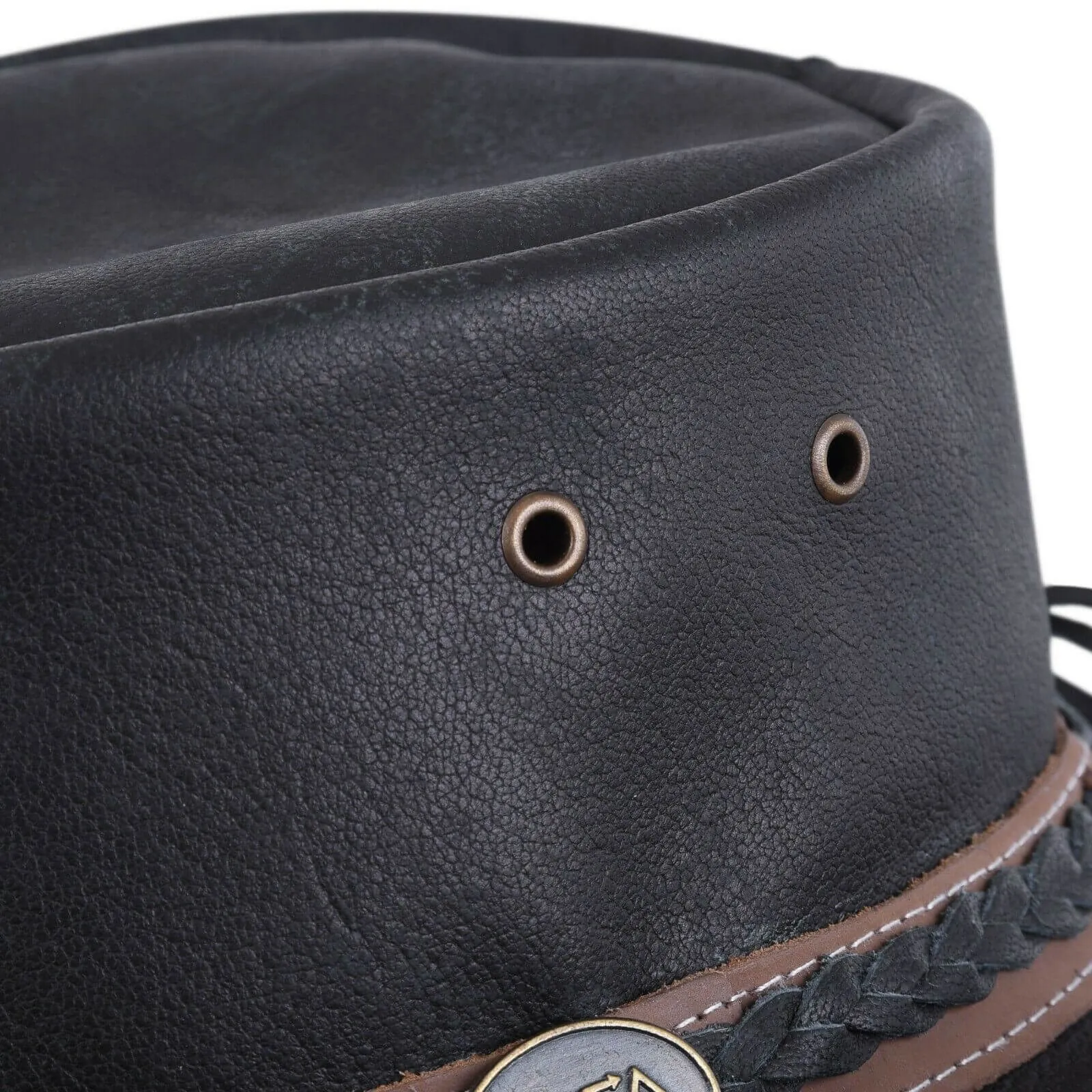 MEN'S CRUSHER OUTBACK   PREMIUM  LEATHER BLACK HAT UNISEX