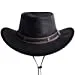 MEN'S CRUSHER OUTBACK   PREMIUM  LEATHER BLACK HAT UNISEX