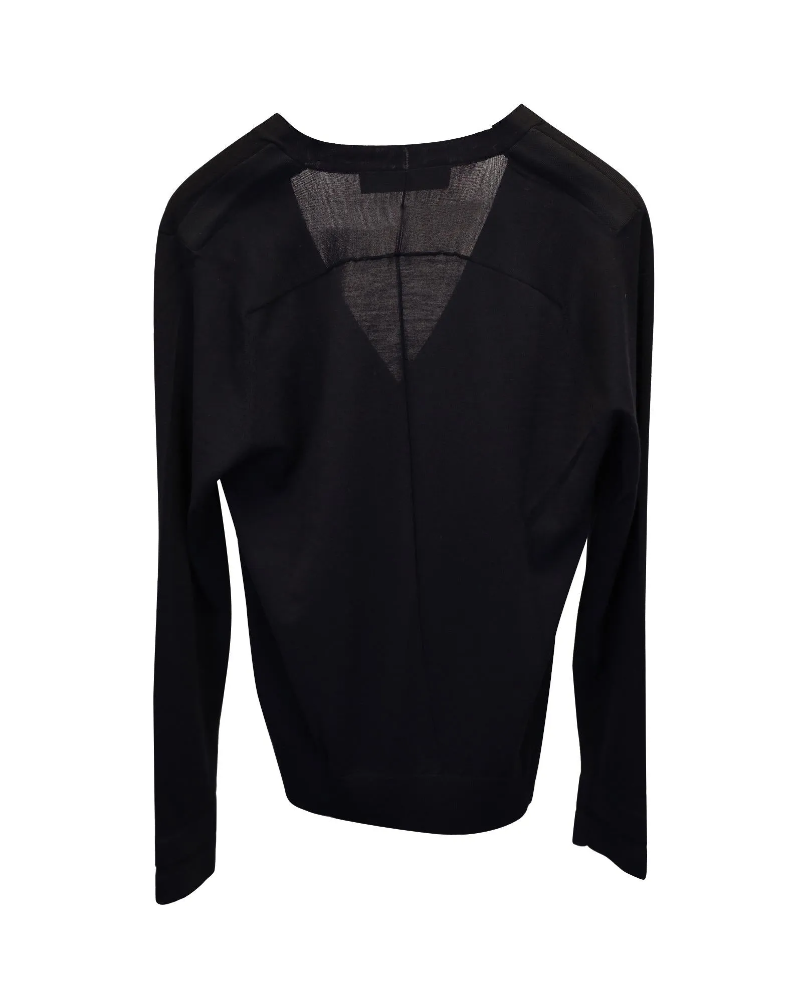 Minimalist Black Wool Buttoned Cardigan by Givenchy