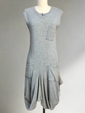 Nimpy Clothing upcycled 100% cashmere long grey tulip dress