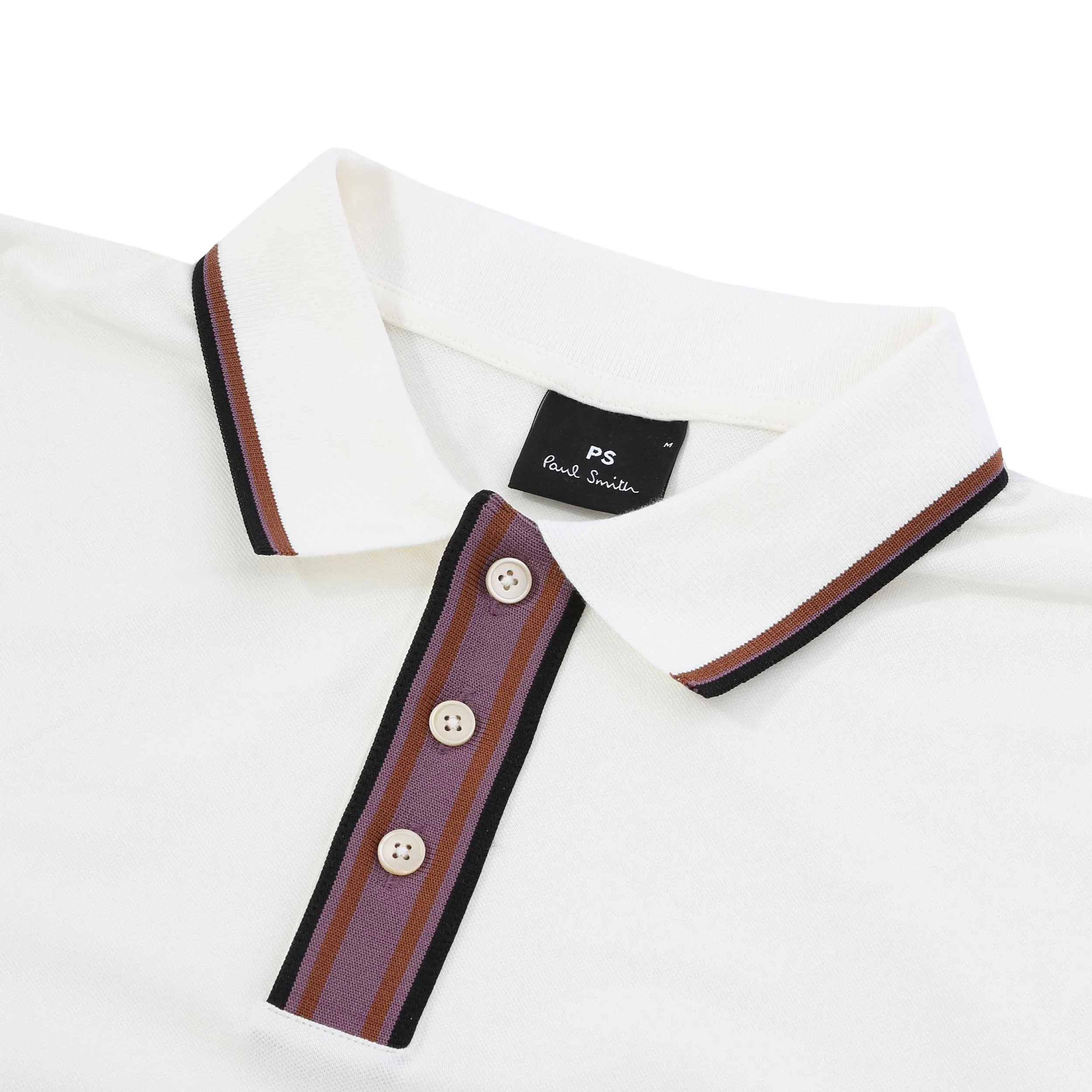 Paul Smith Reg Fit SSLV Polo Shirt in Off White