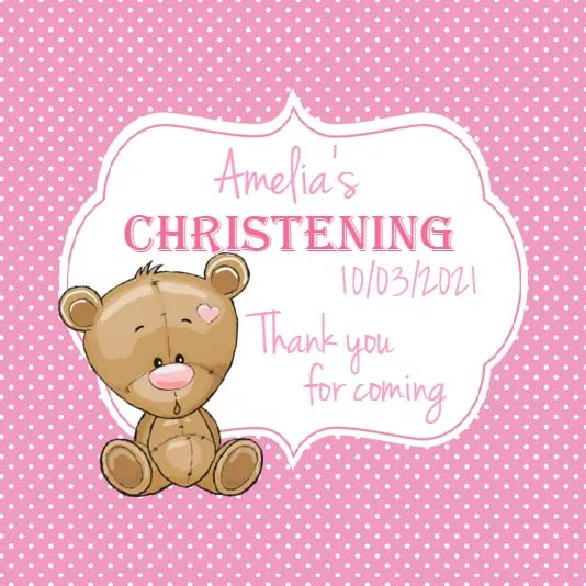 Personalised Christening Party Stickers