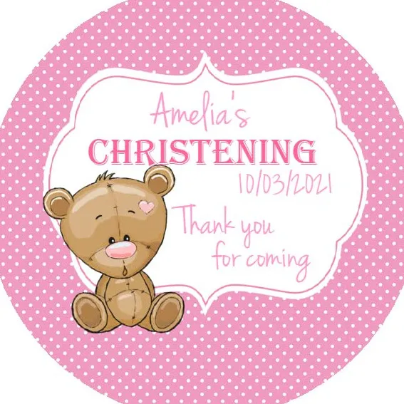 Personalised Christening Party Stickers