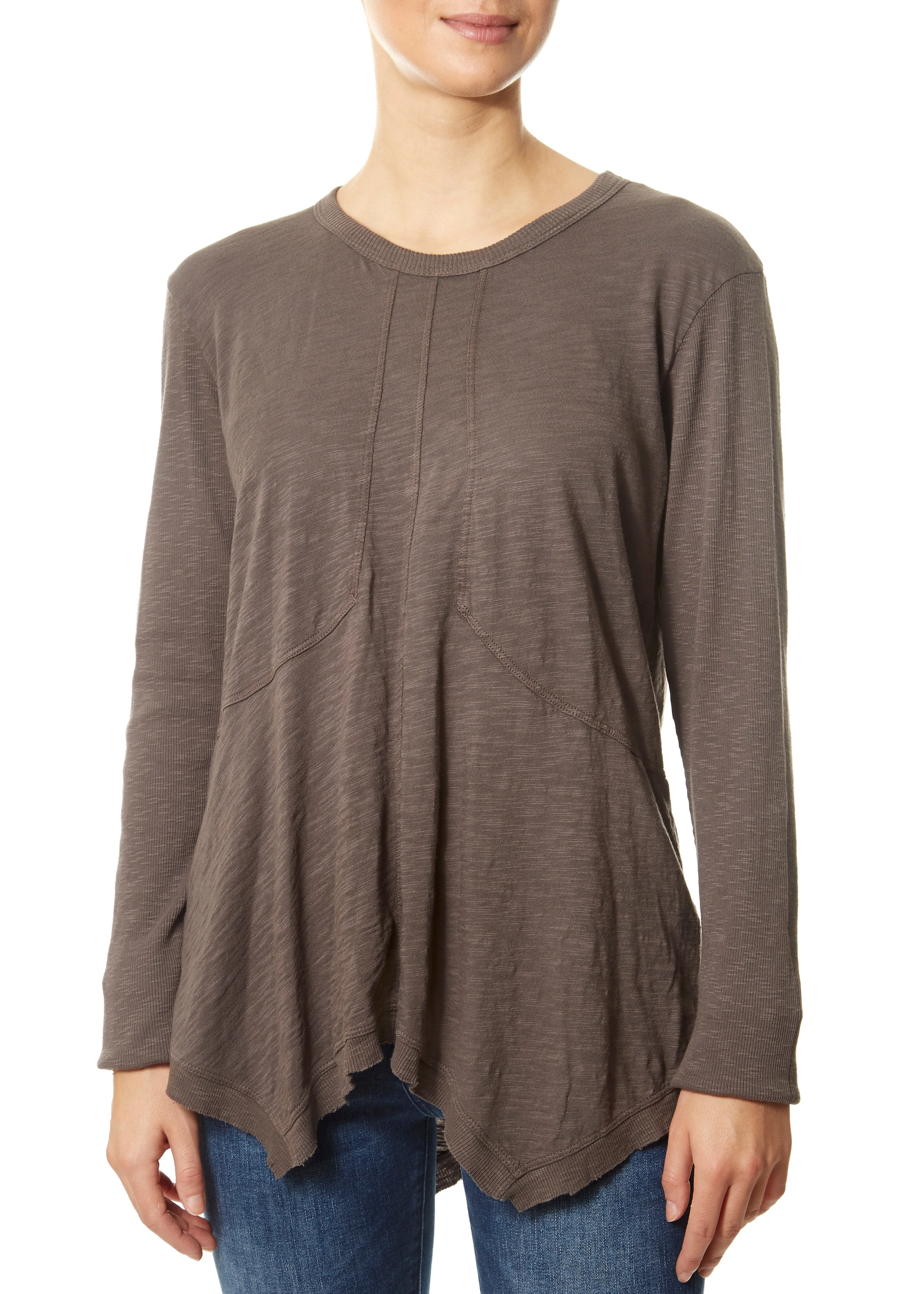 Petrol Grey Round Neck Top