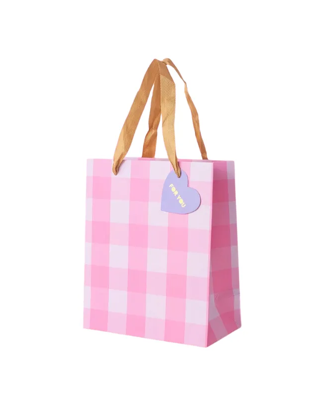 Pink Gingham Gift Bags