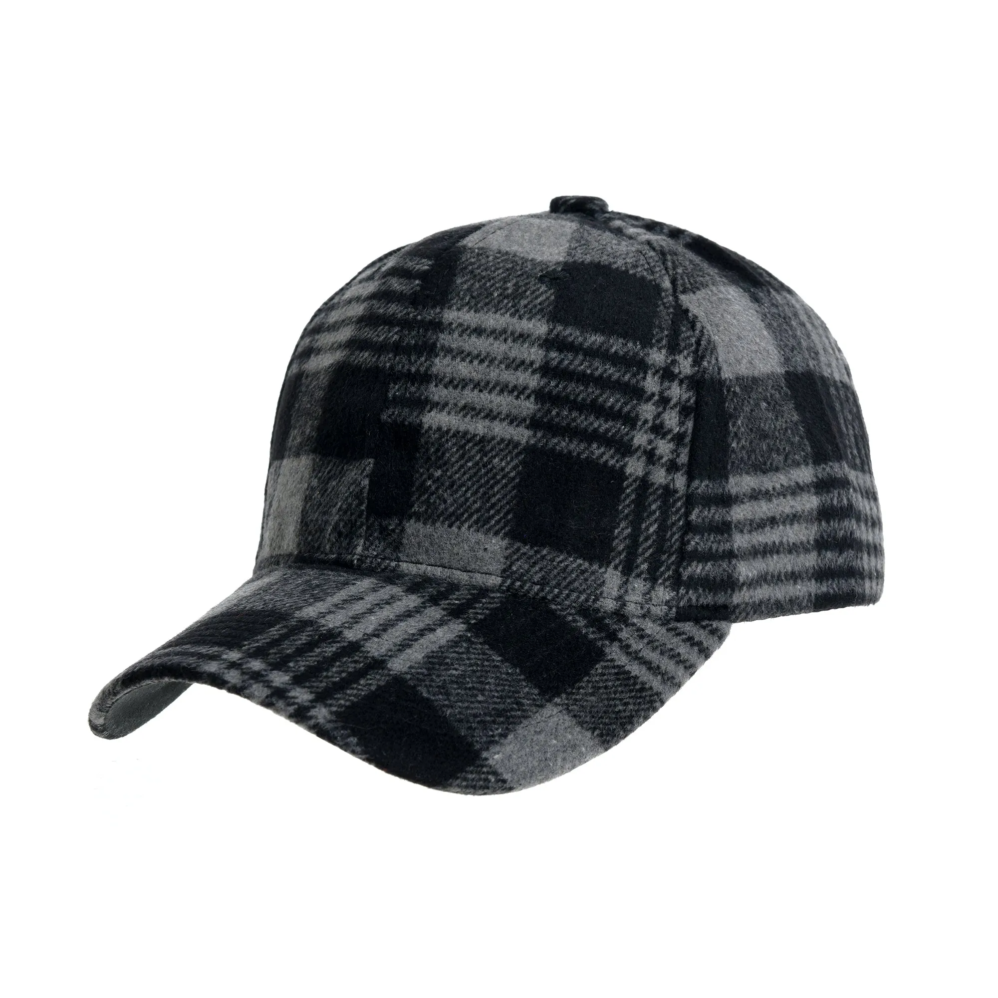 Plaid Checked Baseball Cap Winter Soft Outdoor Dad Hat YZ10098