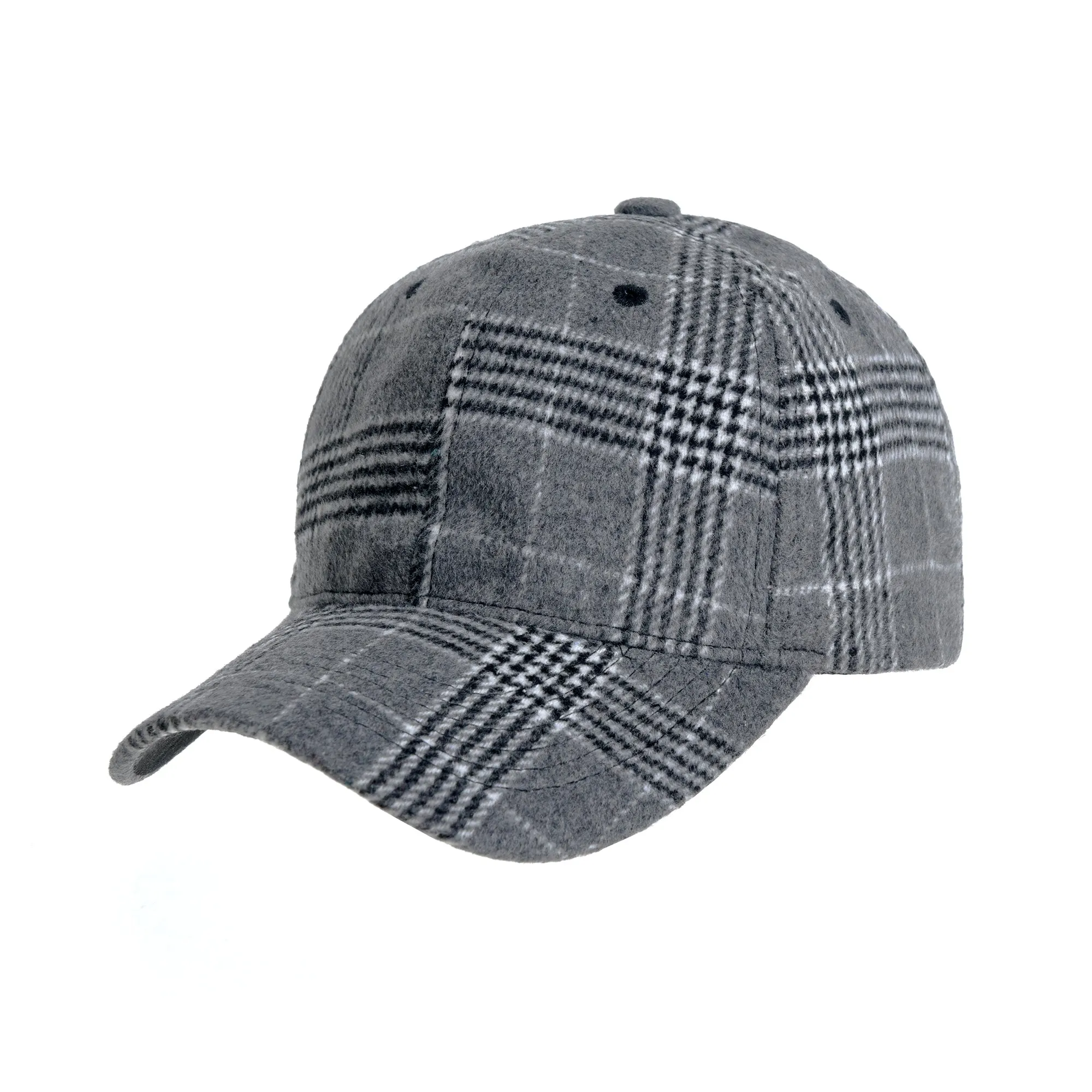 Plaid Checked Baseball Cap Winter Soft Outdoor Dad Hat YZ10098