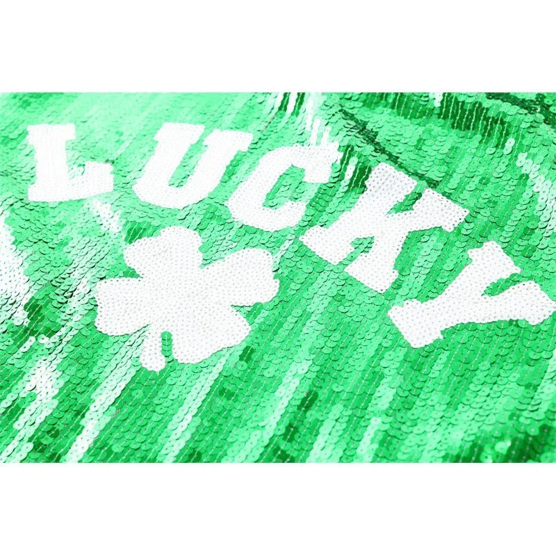 Pre Order:  Lucky Sequin Short Sleeved Shirt