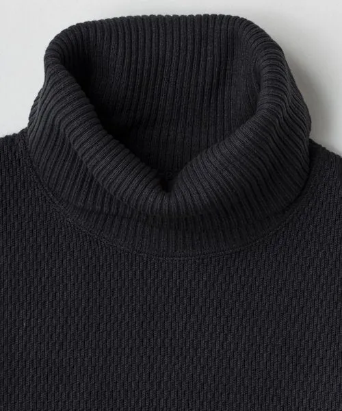 Ragtime Super Heavy Weight Thermal Turtle Neck Shirts in Overdyed Black