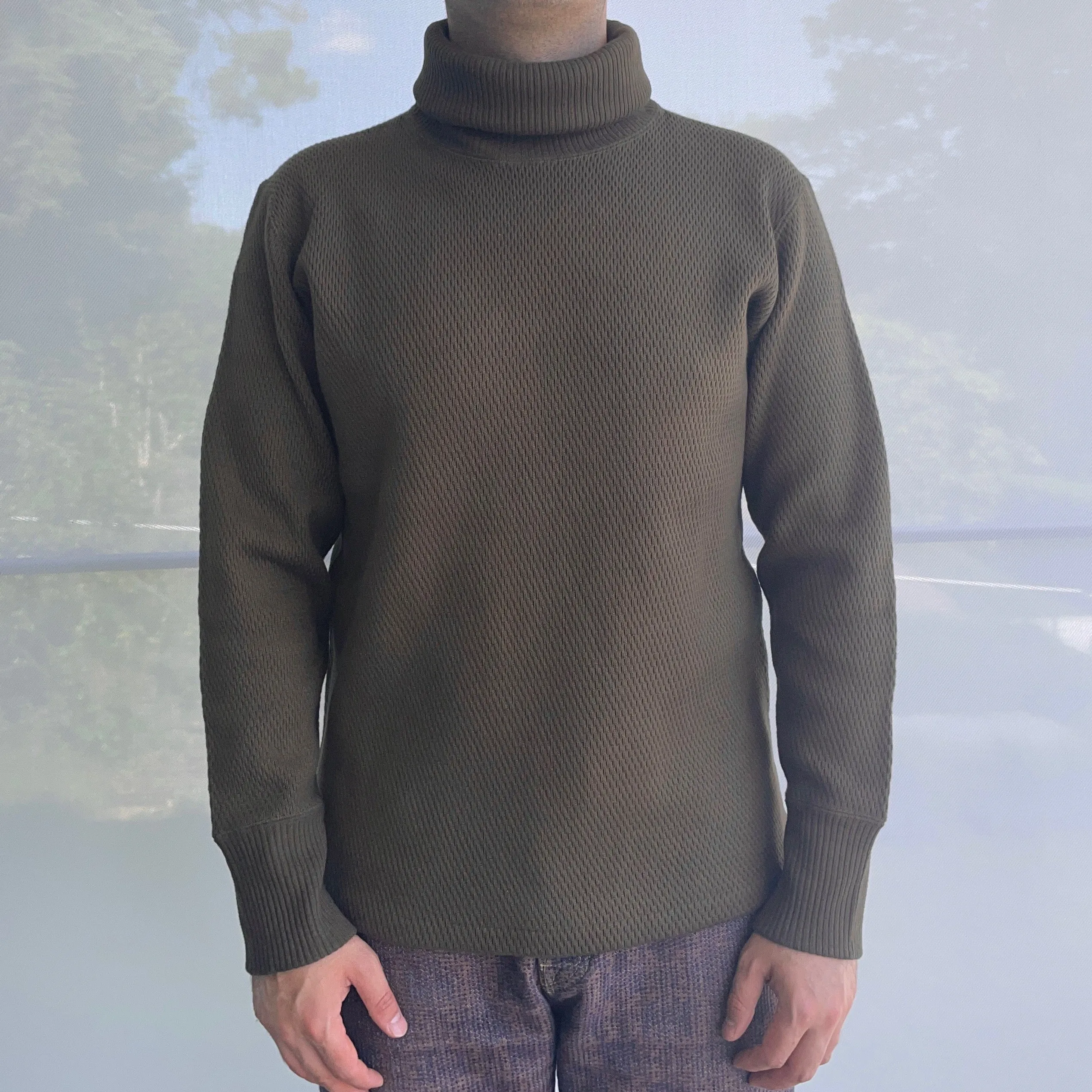 Ragtime Super Heavy Weight Thermal Turtle Neck Shirts in Overdyed Olive Drab