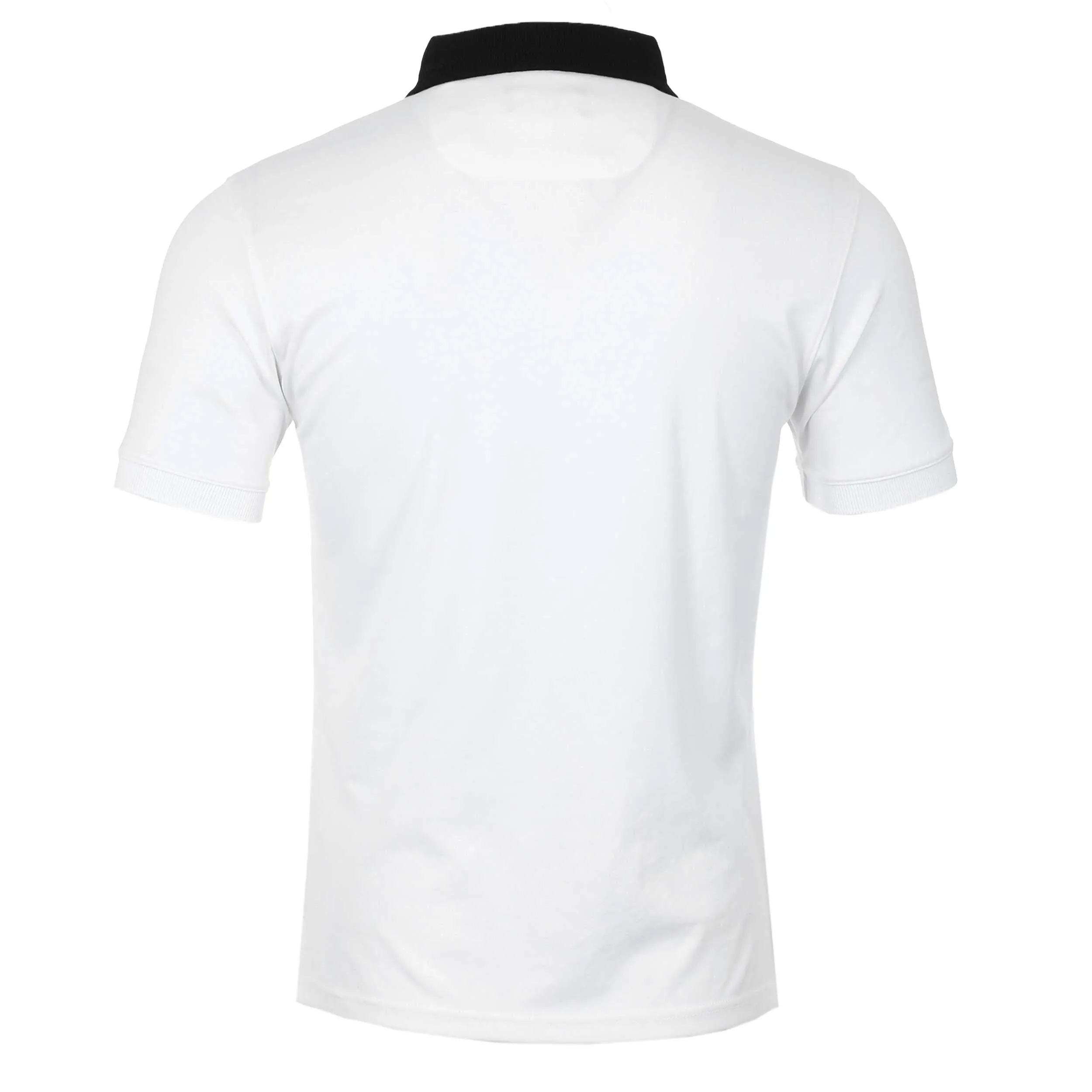 Remus Uomo Micro Pique Contrast Collar Polo Shirt in White