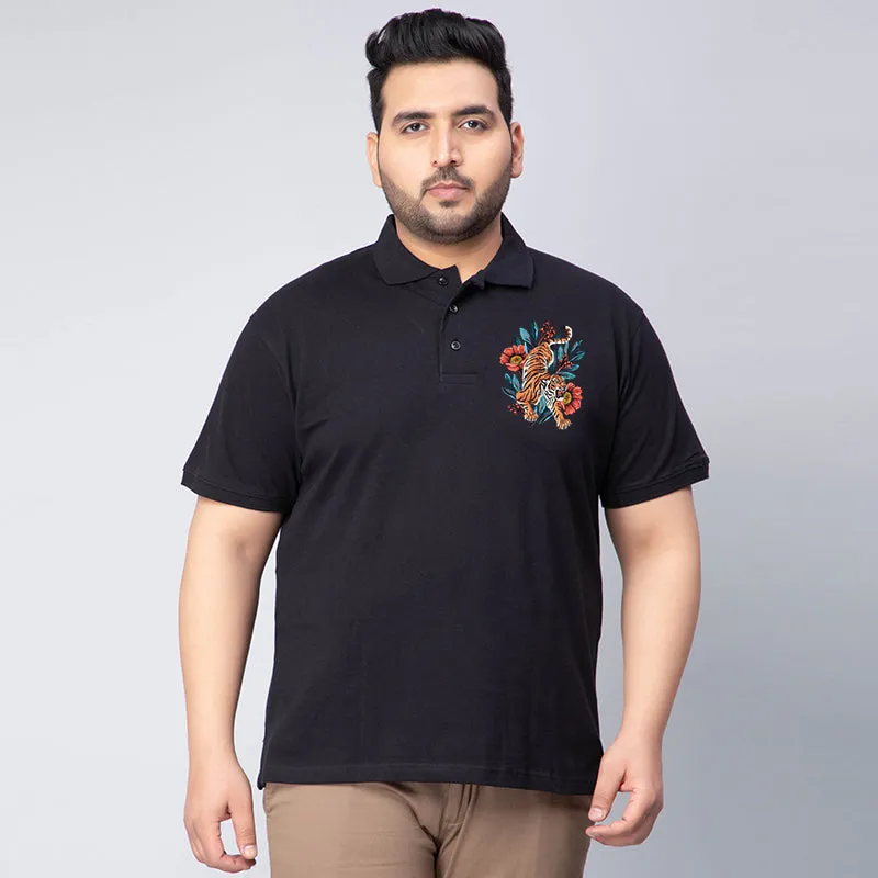 Roaring Tiger Plus Size Polo T-shirt