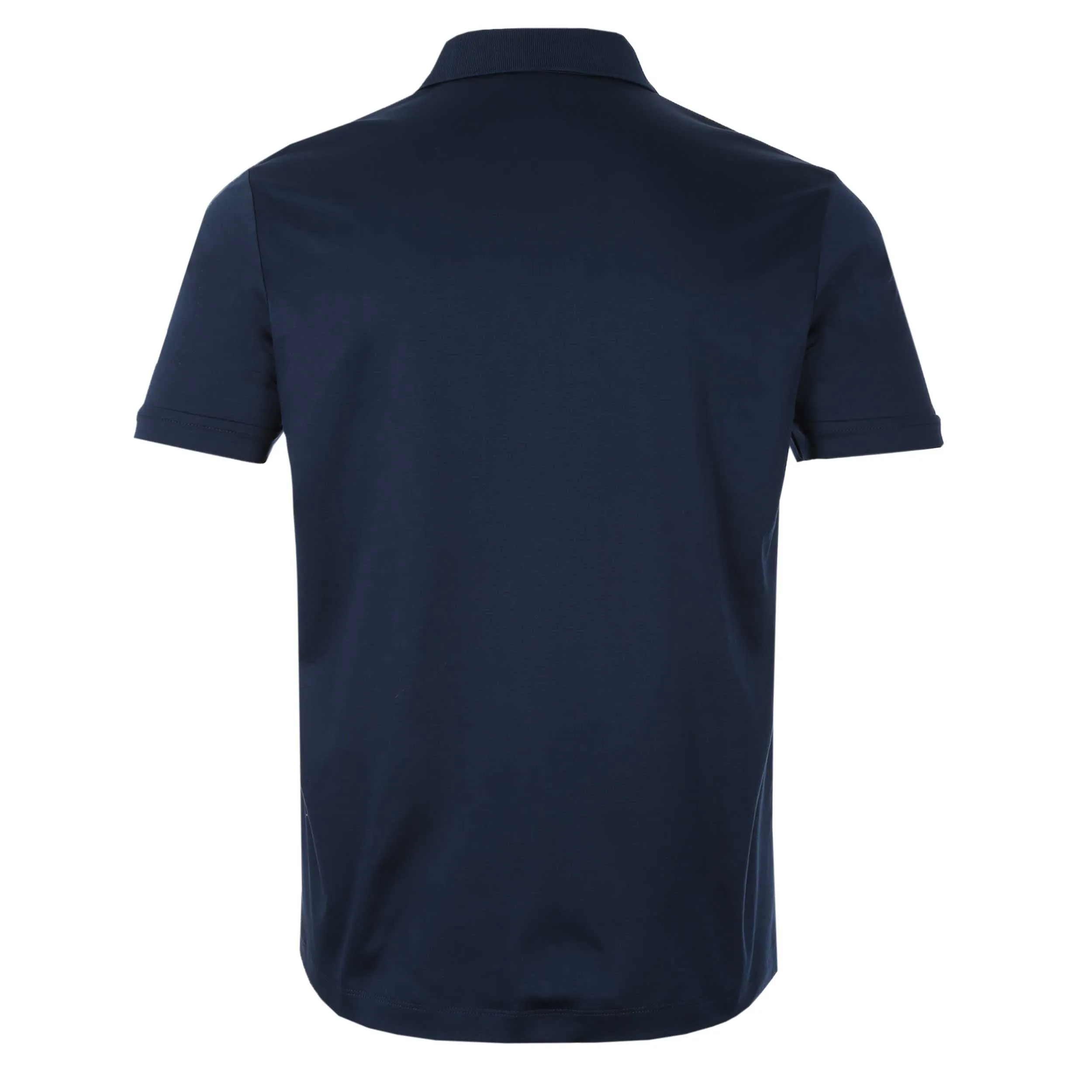 Sandbanks Interlock Full Button Polo Shirt in Navy