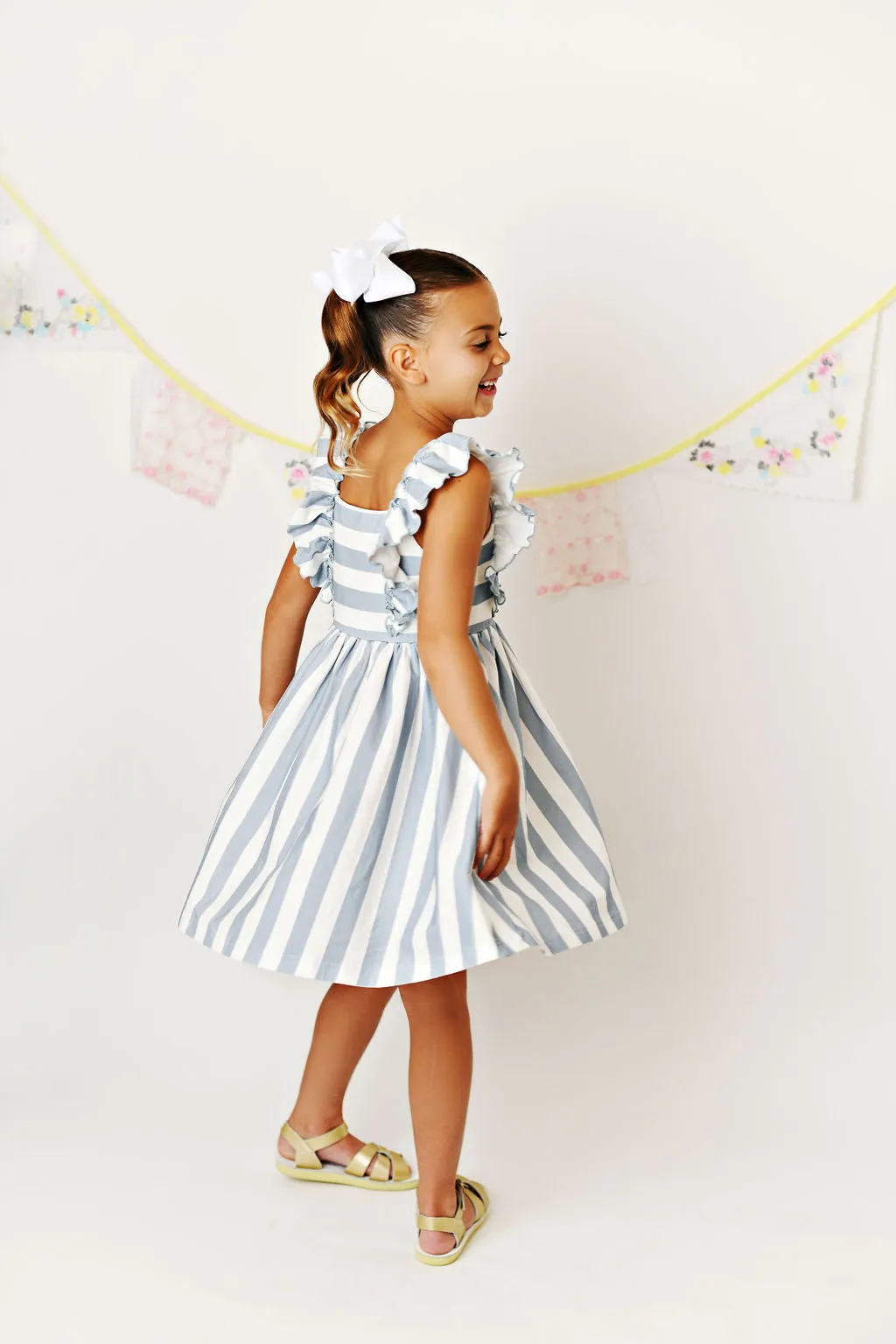 Serendipity Clothing Dusty Blue Stripe Dress