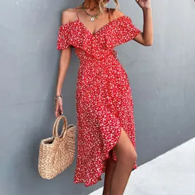 Sexy Summer Vacation Fashion Long Beach Slim Elegant Sun Vintage Dress