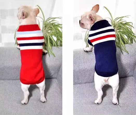 Striped dog knitwear (2 colors)