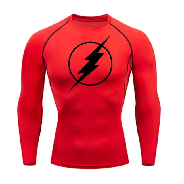 Super hero flash Quick-drying Compression Men Sports Suit