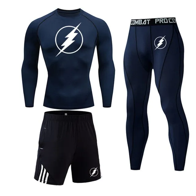 Super hero flash Quick-drying Compression Men Sports Suit