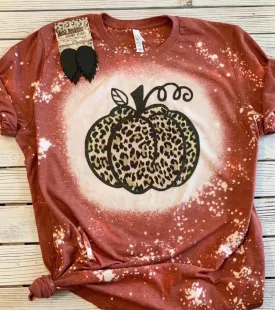 T-shirt - Bleached Leopard Pumpkin, Rust