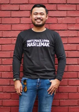 #Unity Tee - Unity, Peace, Love & Nasi Lemak - Long Sleeve TShirt - Unisex - Black