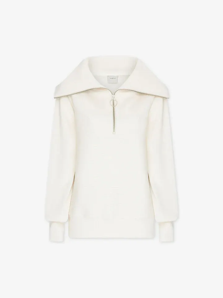 Vine Half-Zip Pullover in Ivory